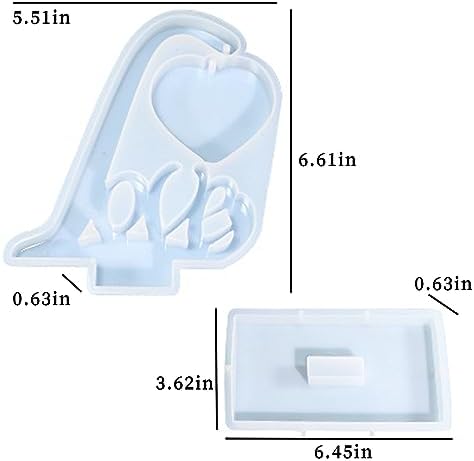 Large Picture Frame Resin Molds, Love Letter Heart Silicone Molds for Epoxy Resin, Unique Heart and Stand Epoxy Casting Mold for DIY Photo Frame Art Craft Table Home Decor Wedding Gifts
