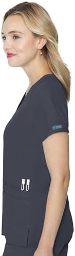 Med Couture Touch Scrub Top for Women Raglan Sleeve 6 Pockets Modern Fit