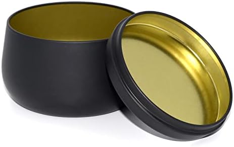 8oz Candle Tins 24 Pieces,Candle Jars Candle Containers with Lids, 8 oz, for Candles Making, Arts & Crafts, Storage, and Gifts (BLACK 12PCS+GOLD 12PCS)