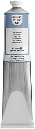 Lukas Studio Artist Oil Color Paints - High-pigment oil paint made with natural binder for artist, painting, & more! - [Sky Blue - 200 mL]