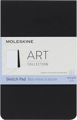 Moleskine Art Sketch Pad, Soft Cover, Pocket (3.5" x 5.5") Plain/Blank, Black, 48 Pages