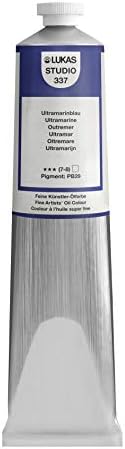 Lukas Studio Artist Oil Color Paints - High-pigment oil paint made with natural binder for artist, painting, & more! - [Ultramarine - 200 mL]