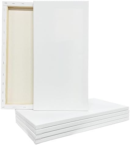Artist's Loft 6 Count 10” x 20” Super Value Canvas Necessities - Acid Free Cotton Canvas for Paint, Acrylic, & Oils - 1 Pack
