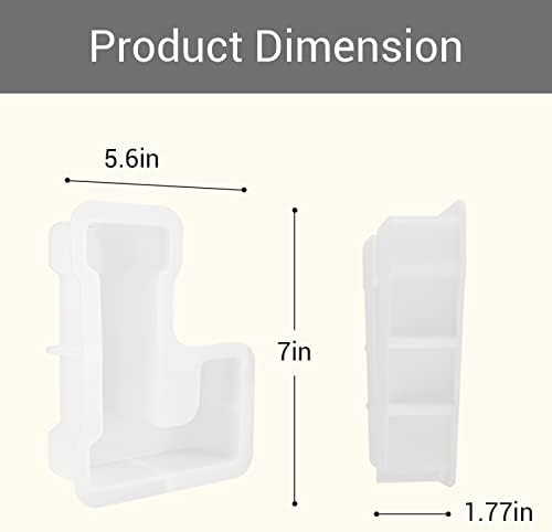 Gartful 7 Inch Large Letter Molds for Resin, 3D L Capital Alphabet Epoxy Resin Mold, A to Z Thick Resin Letter Molds for Making Letters, Word Sign Art, DIY Crafts, Making Cake, Party Home Decor
