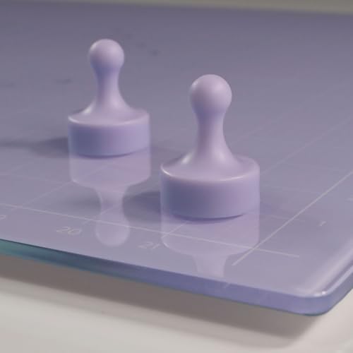 GLASSBOARD STUDIO Glass Craft Mat - Magnetic, Heat & Scratch Resistant - For Crafting, Cutting, Painting, Mixed Media Artwork - Grid Lines, Non-Slip Rubber Feet (Meadow Lilac 18"L x 24"W)