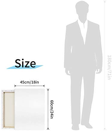 Pre Stretched Canvas 18x24 2 Pack Large Stretched Canvases for Painting Four fold Acrylic Titanium Priming Blank Canvas Boards for Painting