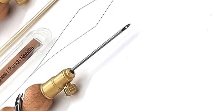 Nurge Premium Quality Punch Needle Kit, 3mm-4mm-5mm,1.2 mm - 1.6 mm - 2.2 mm Metal Tubes and Wooden Handle Punch Needle Kits for Adult Beginner, Embroidery Weaving Tools for Thread (Sets)