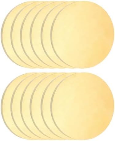 uxcell 12Pcs Brass Round Plate, 0.02"(0.5mm) Thick 1"(25mm) Dia H65 Brass Round Disc Blank Metal Sheet Copper Circle Disc for Metal Stamping DIY Crafts