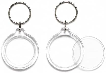 6 Pack Blank Photo Keychain, 2.16 x 1.5 Inch Acrylic Personalized Keychains for DIY Craft Making