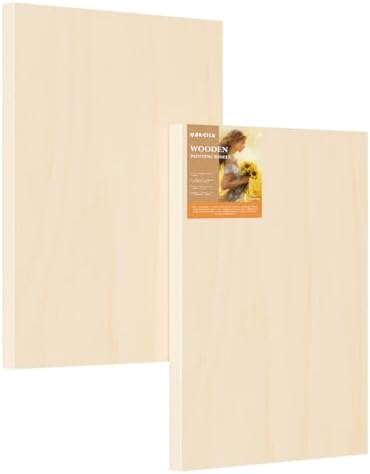 Wooden Art Panels for DIY Painting - Christmas Crafts & Home Décor | 12x16 Inch Canvas Wood Boards, Unfinished Wooden Canvas for Adults (2-Pack)