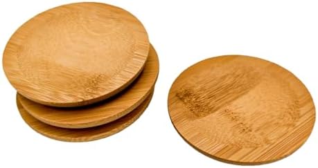 4PCS Mosaic Bamboo Coasters for Crafts, Blank Base Trays, Drinking Cup Coaster, Plant Coaster, Art Plate,DIY Mosaic Supplies (Bowl Shaped)