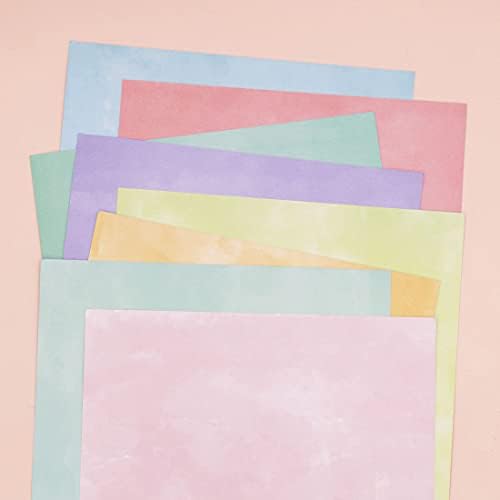 Craftelier - Cardstock Set Watercolour | Pack of 24 Double Sided Cardstock for Cardmaking, Scrapbooking and Craft Projects | Weight 240 grams | Size 30,48 cm x 30,48 cm (12" x 12")
