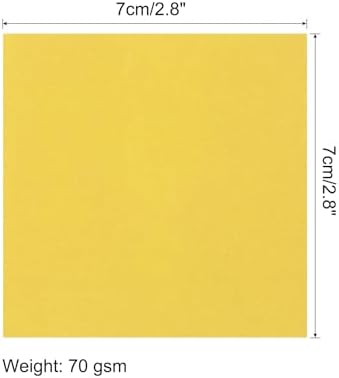 MECCANIXITY 50 Sheet Origami Paper Double Sided Lemon Yellow 2.5x2.5 Inch Square Sheet for Art Craft Project, Beginners, Gift Decoration