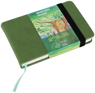 tumuarta Watercolor Journal, 3.5x5.5”, 140 LB, 300 GSM, Cotton Paper, Cold Press, 24 Sheets, 48 Pages, Watercolor Sketchbooks for Use As Travel Notebook Mixed Media Pad On The Go