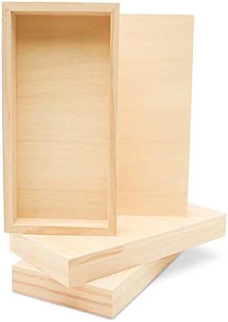 Narrow Wood Canvas 12 x 24 x 1-1/2-inch, Pack of 4 Wood Sign Blanks with Frame for Panoramic Style Photo Display, by Woodpeckers
