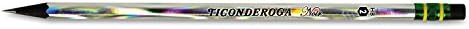 Dixon Ticonderoga Noir Black Wood-Cased No.2 Pencils, Holographic Design, (13970) (Pack of 1, 12 Count Total)