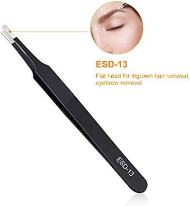 kaverme 3PCS Precision Tweezers Set, Upgraded Anti-Static Stainless Steel | Tweezers for Electronics, Soldering, Laboratory Work, Jewelry-Making, Model, Craft