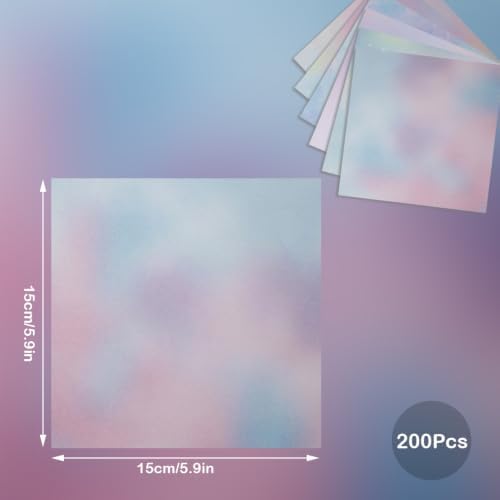 200 Sheets Origami Paper 6" x 6", 6 Designs Square Origami Paper Kit, Square Craft for Crafts Projects Scrapbook Decor