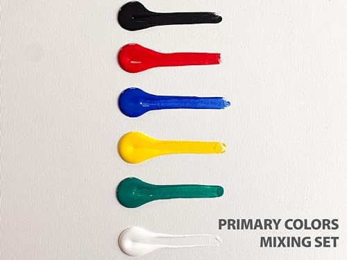 milo Acrylic Paint Set, 6 Primary Colors, 4 oz Bottles, Semi-Gloss