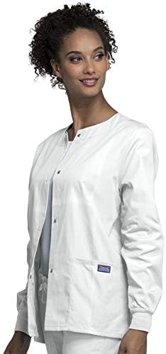Cherokee WW Originals Scrubs Jacket for Women Snap Front 3 Pockets