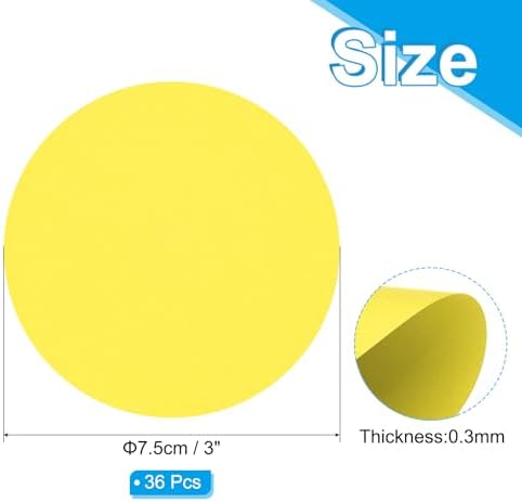 PATIKIL 3inch Circle Card Stock, 36Pcs Round Shape Cutouts Paper Thick Cardstock Coaster for DIY Craft Projects Classroom Bulletin Board Decor, Yellow