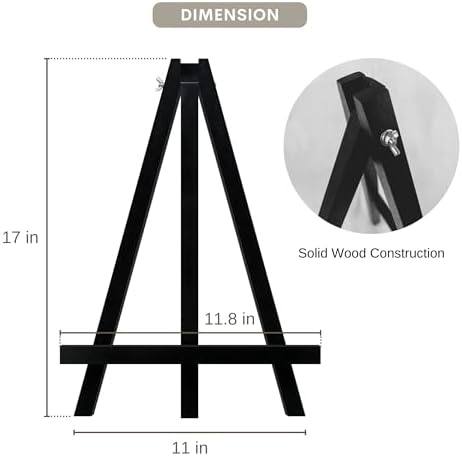 17 Inch Large Tabletop Easel Stand | Small Canvas Painting Display Easel Stand - Black | Canvas Paintings, Arts & Crafts, Frames, Wedding | Kids, Artists, Adults (4-Pack)