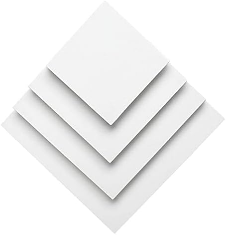 KINGART White Canvas Panel Set – Square Assortment, 28-Pack – 100% Cotton, Triple Gesso Primed Artist Boards for Acrylic, Oil, Sketching, & Mixed Media Painting