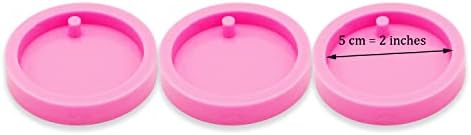 3pc 2in Circle with Hole Blank Keychain Resin Crafting Silicone Mold Crafts Epoxy Resin Art DIY with 10PC Key Ring(DY0079+DY0079+DY0079)
