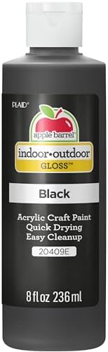 Apple Barrel, Gloss Acrylic Paint, 8 fl oz, Gloss Black, (Pack of 1)