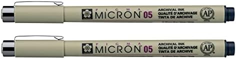 SAKURA PIGMA MICRON 05 FINELINER PEN, 0.45MM LINE WIDTH, PACK OF 2 (Blue Black)