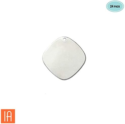 ImpressArt - Premium Metal Stamping Blanks for Metal Stamping and Jewelry Making (24 Pack) (3/4" Round Square, Alkeme)