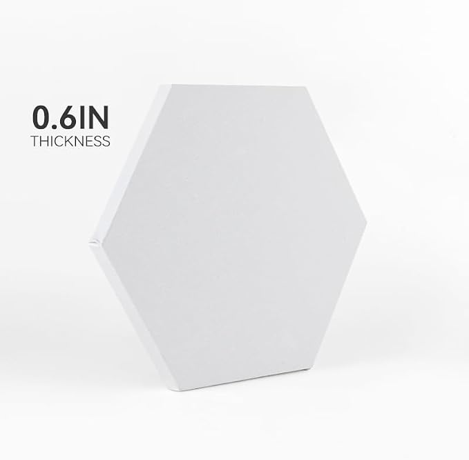 TRANSON 3 Sizes Hexagon Shaped Stretched Canvas Primed Ready for Painting