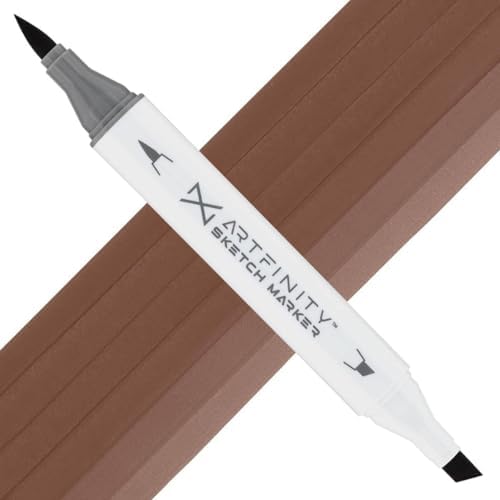 Artfinity Sketch Markers - Cacao RV8-6, Vibrant, Professional, Dye-Based Alcohol Markers for Artists, Drawing, Travel, & More