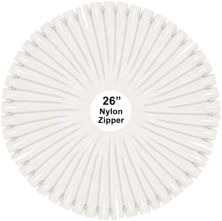 Mandala Crafts 60 PCs Off White Closed-End 26 Inch Nylon Zippers for Sewing