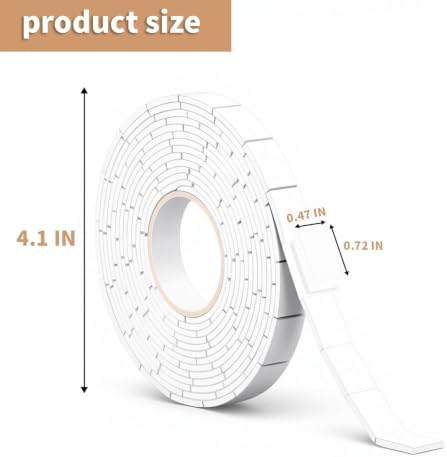ZZRANYE 330Pcs Double Sided Foam Tape Pre-Cut Roll, 2 Rolls White Self-Adhesive Foam Squares 0.47 x 0.72 Inch for Crafts, Card Making, Scrapbooking, DIY Arts & Sewing Projects