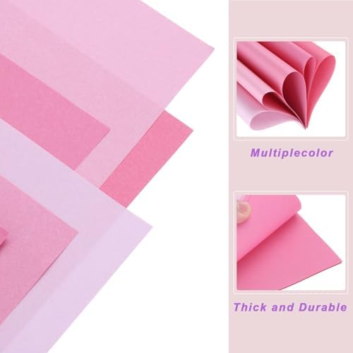 DMiotech 100 Sheets 7.9x7.9 Inch Origami Paper Large, 5 Colors Pink Square Origami Paper Easy Fold Double Sided Colored Paper for DIY Arts and Crafts