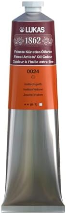 Lukas 1862 Professional German Oil Paint, Indian Yellow 200 mL - w/Beeswax & Non-Yellowing Sunflower Oil, Short Drying Time, Smooth, Outstanding Lightfastness