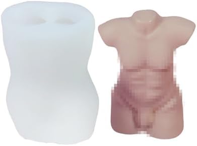Silicone Human Body Mold, Resin Candles Molds, Homemade 3D Mould for Making DIY Soap,Candle, Chocolate, Plaster, Art Craf (Man)