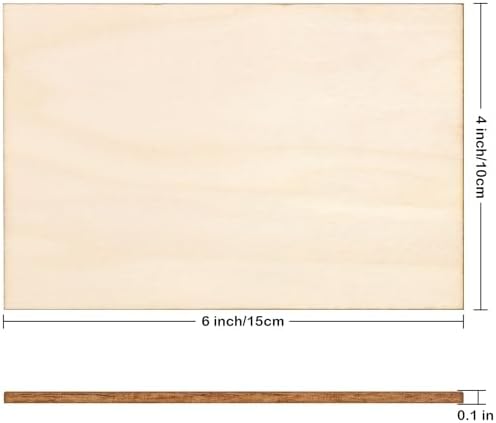 Blisstime 15PCS 4x6 Inch Wood Squares Unfinished Square Wood Pieces for Crafts,Painting, Writing, DIY Supplies, Engraving and Carving, Home Decorations (4x6 Inch 15Pcs)