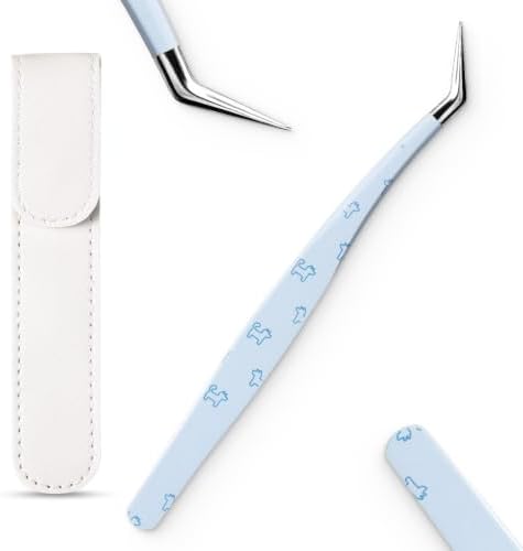 Craft Tweezers, Precision Tweezers with Leather Pouch for Stickers