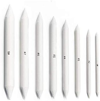 21 Pieces Blending Stumps and Tortillions Set Art Blenders with Sandpaper Pencil Sharpener Pencil Extension Tool Kneaded Eraser Sketching Drawing Blending Tools for Artist Students Shading Portrait