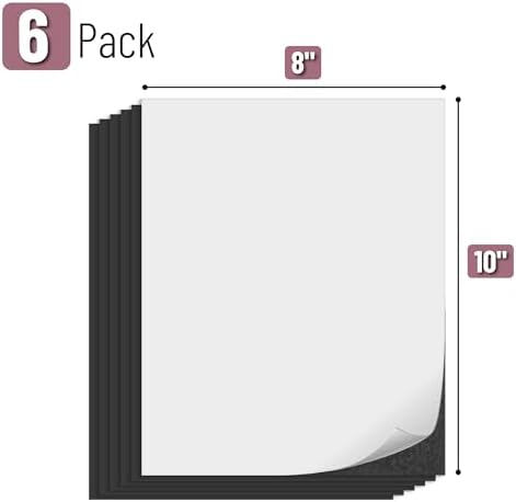 Mr. Pen- Adhesive Magnetic Sheets, 8" x 10", 6 Pack, Cuttable Magnets Flexible Magnet Sheets with Adhesive for Crafts Photos, Classroom Decorations, Easy Peel and Stickers for Planning
