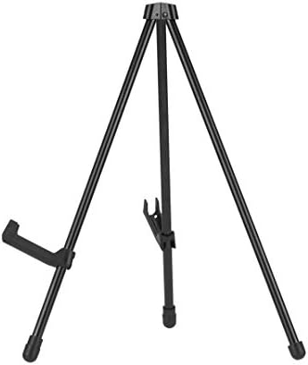 Amazon Basics Tabletop Instant Easel, Black Steel, Portable Tripod for Paintings, Signs, Posters, Adjustable Display