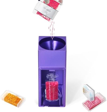 Diamond Painting Organizer,Diamond Painting Drill Funnel for Round Containers,Portable Diamond Art Funnel for Easy Transfer, Diamond Painting Accessories (Silk Purple)