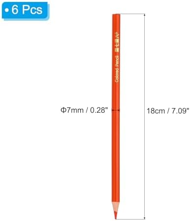 PATIKIL Orange Colored Pencils Set,6 Pcs Oil Color Pencils