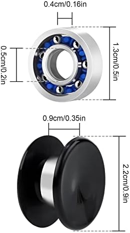 NiArt Fidget Spinner Bearings with Caps 20 Pack, Chrome Steel DIY Set