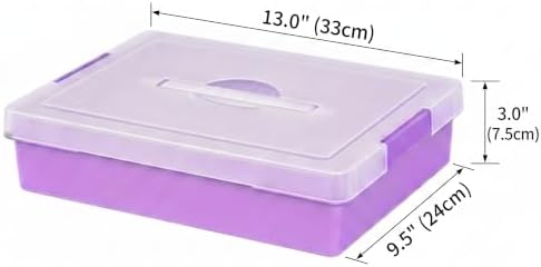 2-Pack Craft Organizers and Storage Box with Removable Tray, Portable Project Case with Handle and Lid, 2-Tier Art Supply Organizer, Document File Box for A4 Paper, Scrapbook, 5-Quart