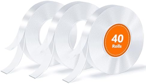Double Sided Tape, Nano Tape, Transparent Adhesive Tape, Traceless Adhesive Tape, Removable, Washable, Reusable, Suitable for Carpets, Photo Walls, 3m Per Roll, 40 Rolls