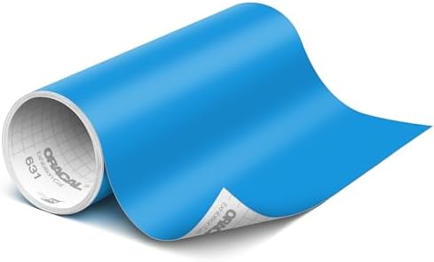ORACAL 631 Matte Light Blue Vinyl Durable Roll Easy to Weed Permanent Adhesive Craft Vinyl for Plotting Machines, Decals & DIY Projects 12” x 10ft