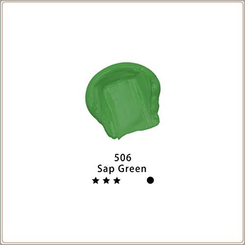 Artecho Green Acrylic Paint, Sap Green Paint (120ml / 4.05oz) Tubes, Art Craft Paints for Canvas, Rock, Stone, Wood, Fabric, Art Supplies | Semi Glossy Finish, High Pigment Rich Color Craft Paint for Canvas, Rocks, Wood, Fabric, Ceramic, Non-Toxic